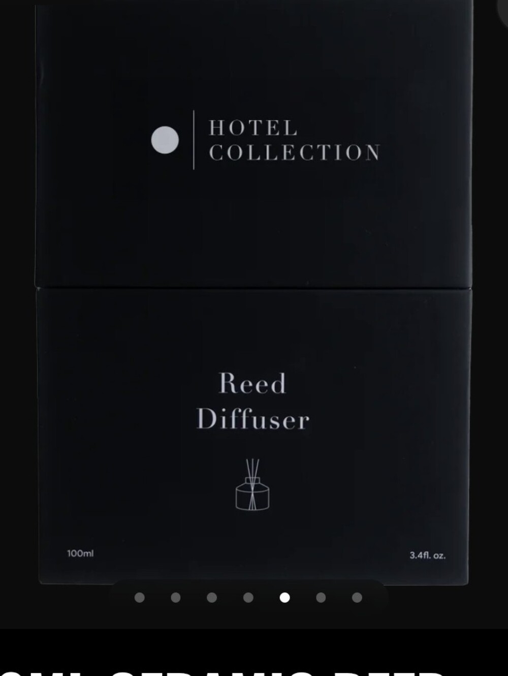 NIB Hotel Collection Matte Greyish Black Ceramic Reed Diffuser Set - Picture 2 of 5